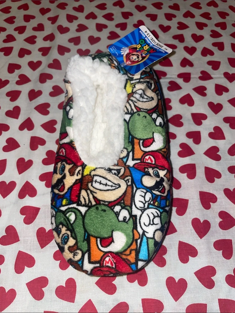 Super soft multi color super Mario slippers (13-4)(nwt)